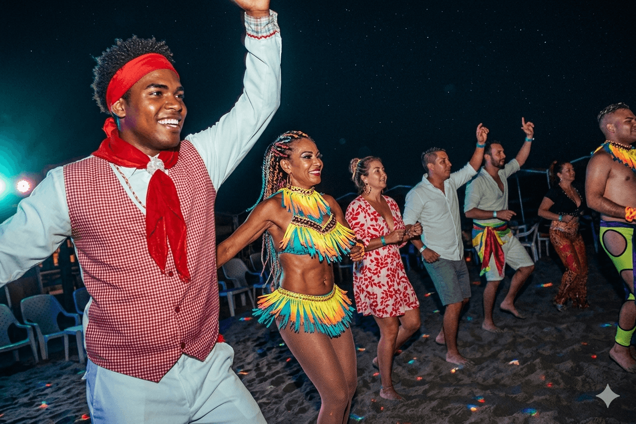 Show folclórico en la playa